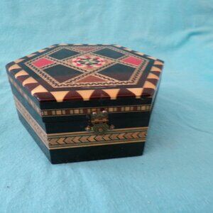 1960’s Vintage Antonio Lopez Morilla Inlaid Marquetry Coasters in Wood Box
